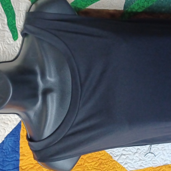 Lulus Deep in Thought Black Ribbed Shift Dress w/Asymmetrical Raw Hem -Sz xl - Picture 2 of 6